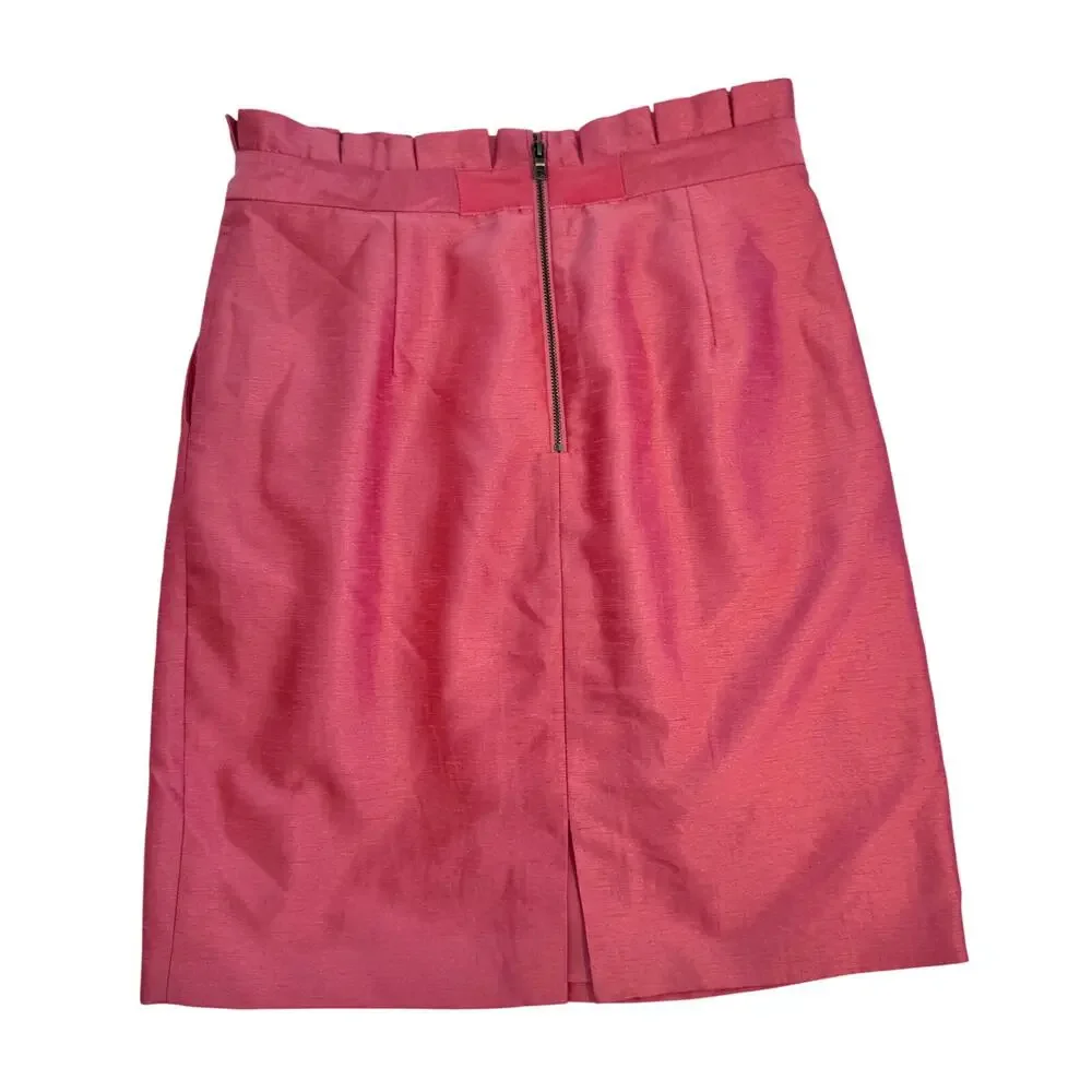 Alice + Olivia Toni Paper-Bag Skirt Satin Pink Women’s 8 Pencil Office Barbie - Picture 4 of 16